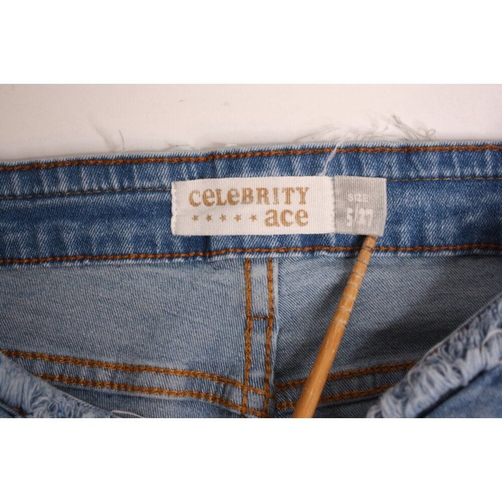 Celebrity Ace Women’s Flare Stretch Jeans Size 5/27 Distressed Light Wash - Picture 6 of 7